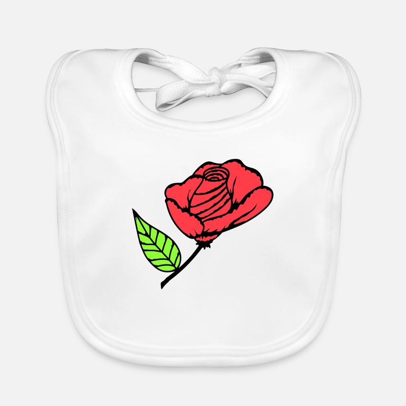 Hübsche Schöne Rose Blüte Blatt Röschen Romantisch Baby Bio-Lätzchen
