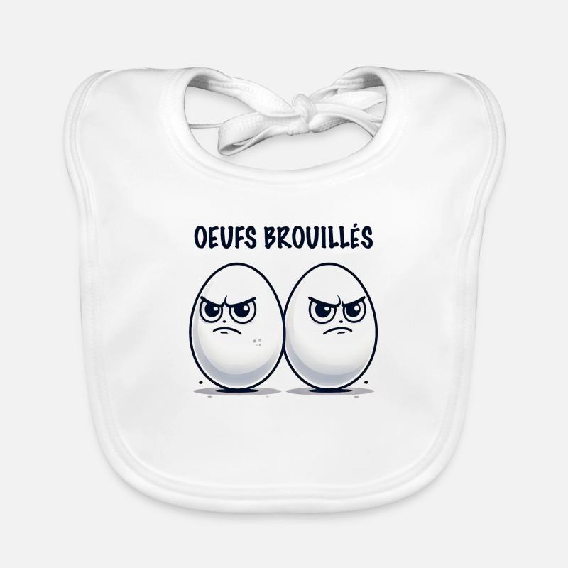 Scrambled eggs humor Organic Baby Bibs