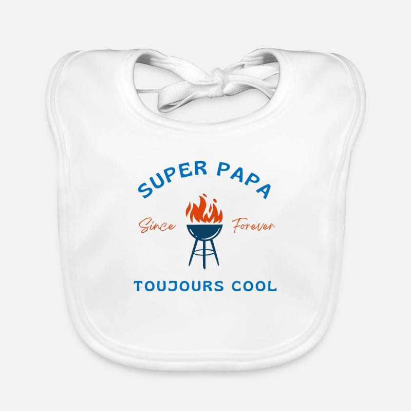 Super Dad Always Cool - Papa Geschenkidee Baby Bio-Lätzchen