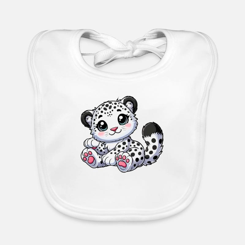 Schneeleopard Baby Bio-Lätzchen
