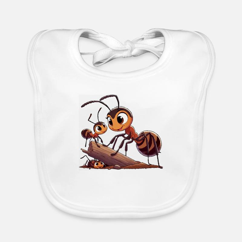 Ant mother playing with children Organic Baby Bibs