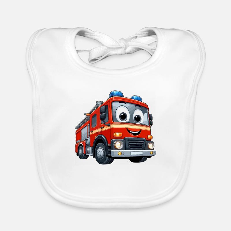 Fire engine junior Organic Baby Bibs