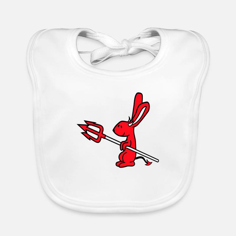 Bunny Devil Demon Evil Satan Hell Trident Costume Organic Baby Bibs