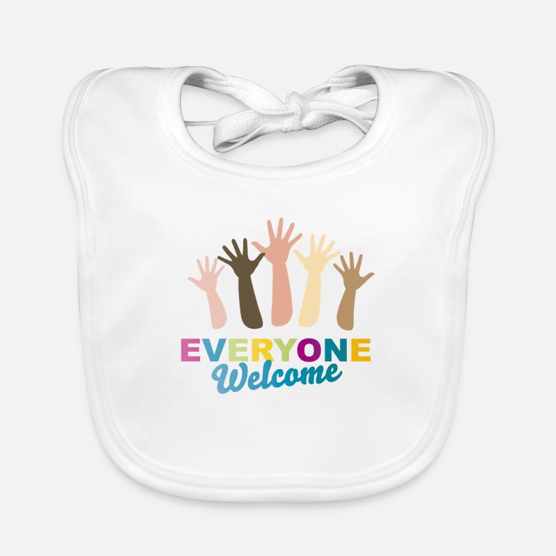 Everyone Welcome Hands - Baby Bio-Lätzchen - Weiß