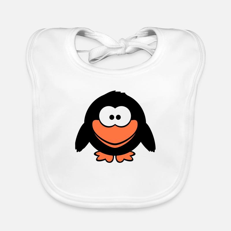 Rabe Comic Vogel steht guckt lustig Cartoon Humor Baby Bio-Lätzchen