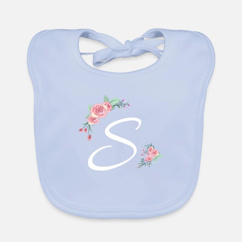 Letter s fleurs Bavoir bio Bébé