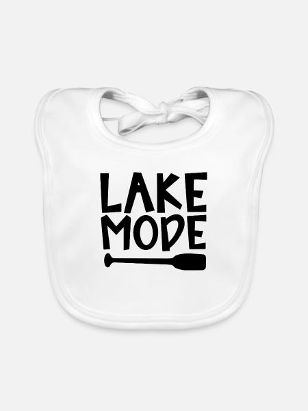 Lake Mode Adventure PaddelMotivation Design - Baby Bio-Lätzchen - Weiß - Vorne