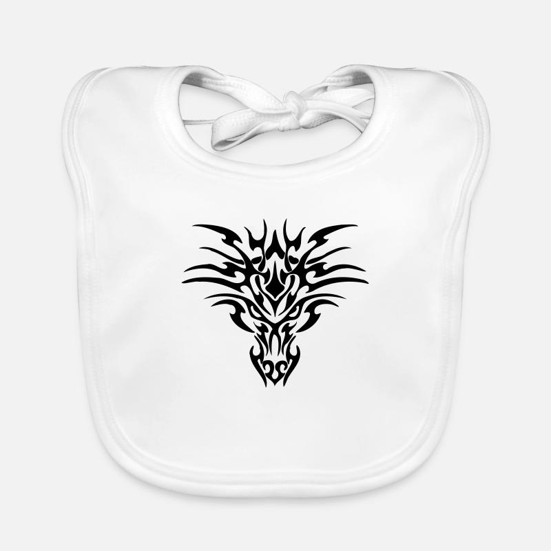dragon tribal - Bavoir bio Bébé - blanc