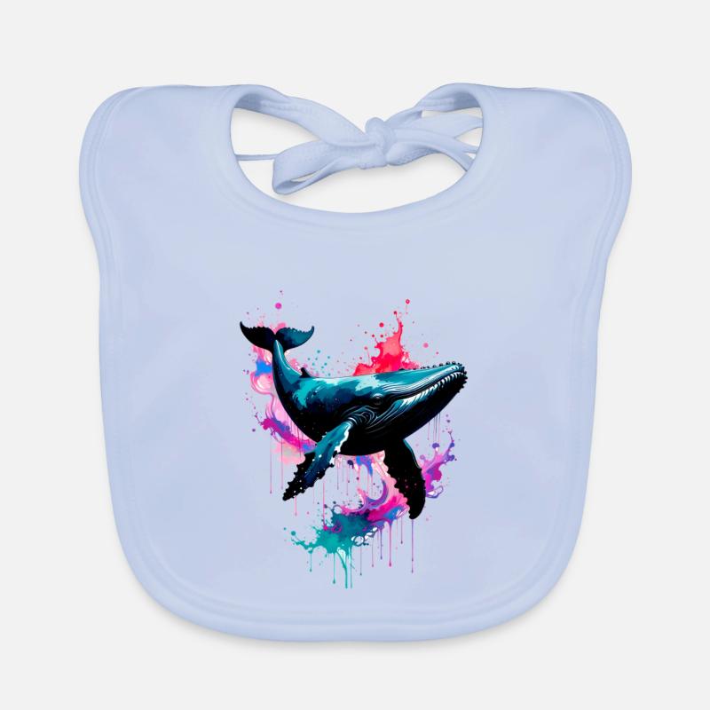 Wal, illustration,bunt,graffiti,bunt,splash Baby Bio-Lätzchen