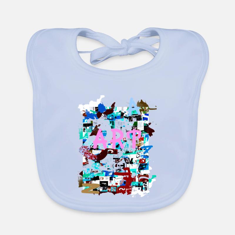 Pattern ,Pop Art , Art,Collage, Art,Newspaper, Typo Organic Baby Bibs