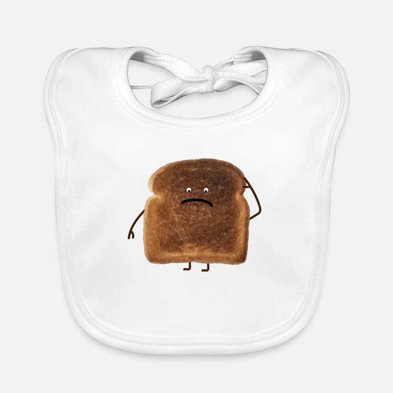 Toast brûlé - Bavoir bio Bébé - blanc
