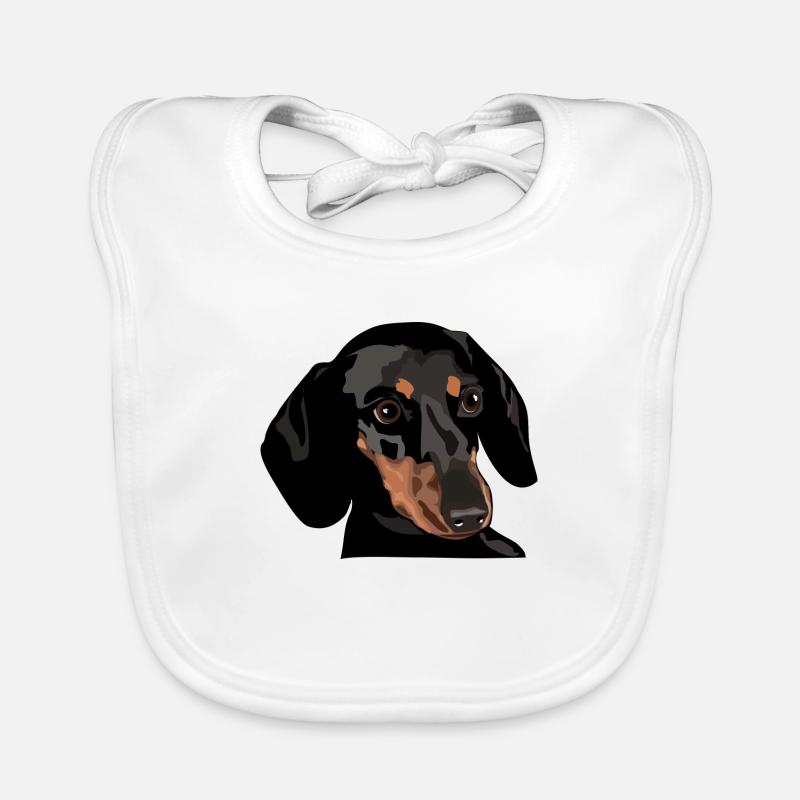 Dackel Kopf Baby Bio-Lätzchen