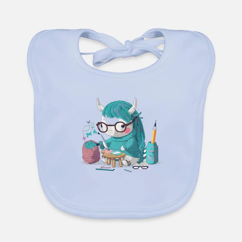 Strickendes Einhorn Baby Bio-Lätzchen