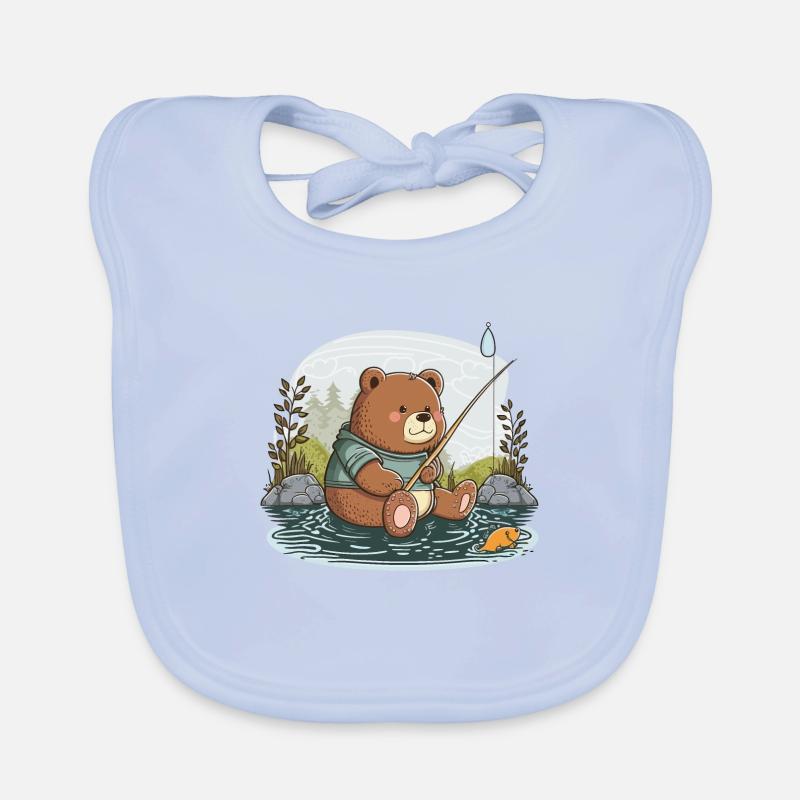 Fishing Bear Organic Baby Bibs