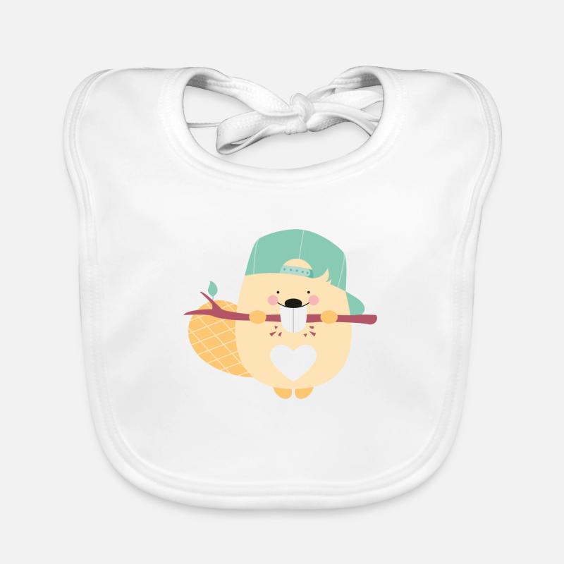 BEAVER BOY - Baby Bio-Lätzchen - Weiß