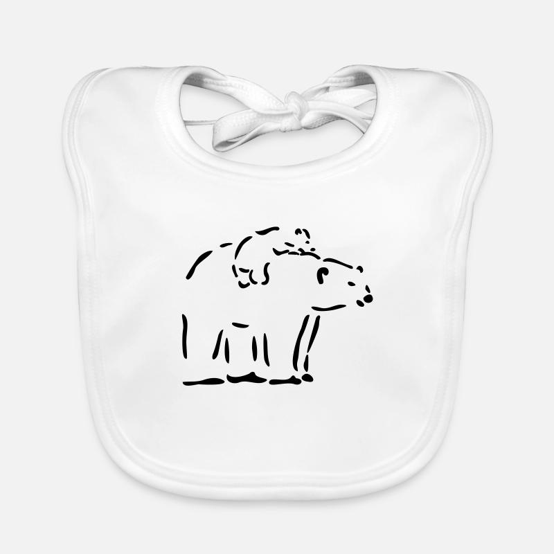 Eisbär mit jungem Eisbär Baby Bio-Lätzchen