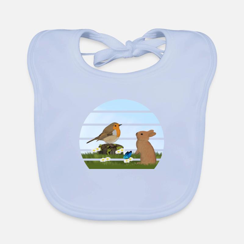 Robin Bird Lapin Printemps de Pâques Bavoir bio Bébé