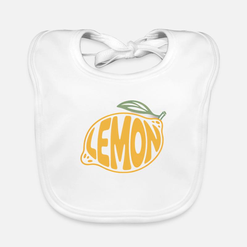 Lemon - Cool Fruit Logo Organic Baby Bibs