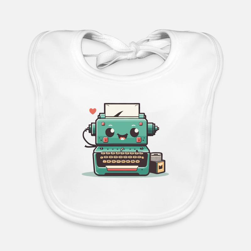 Typewriter Retro Organic Baby Bibs