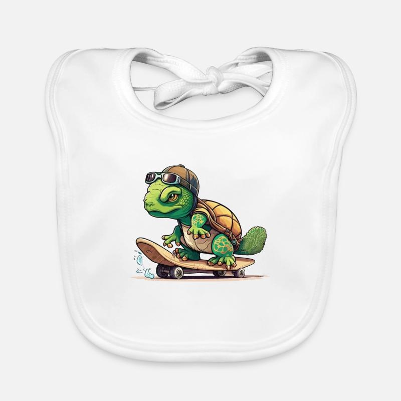 Skateboard-Schildkröte Baby Bio-Lätzchen