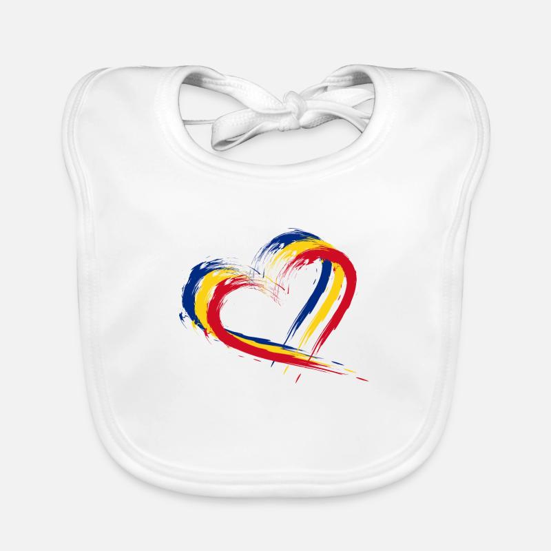 Drapeau, de, Romania., Roumanie, couleurs Bavoir bio Bébé