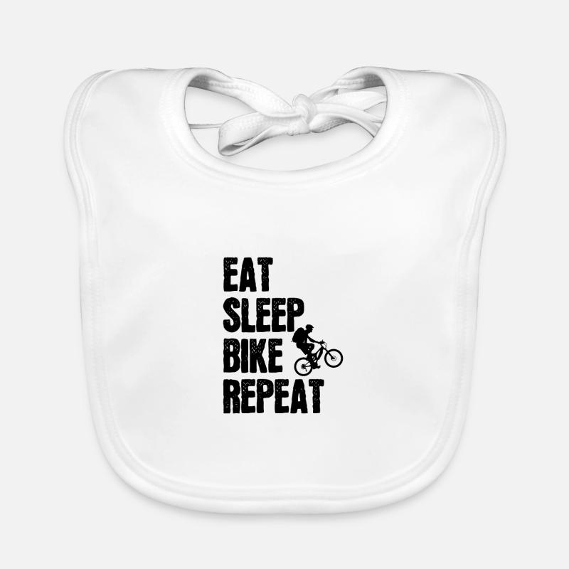 Eat sleep bike repeat Organic Baby Bibs