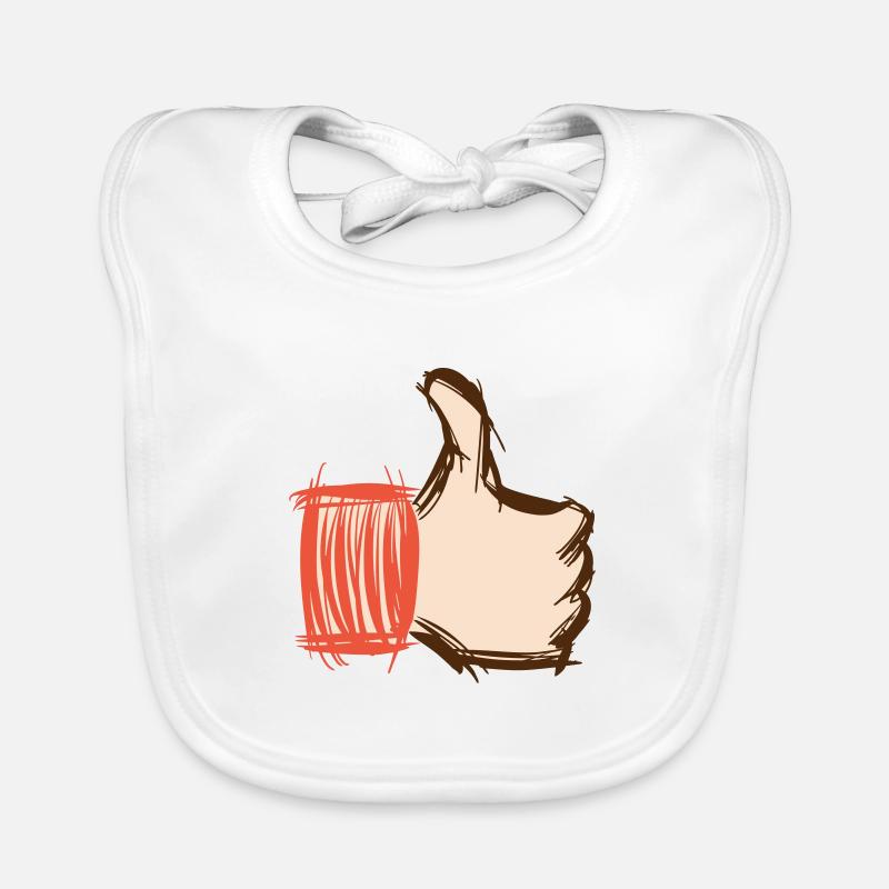 Thumbs up, thumbs down, emoji hand-drawn Organic Baby Bibs