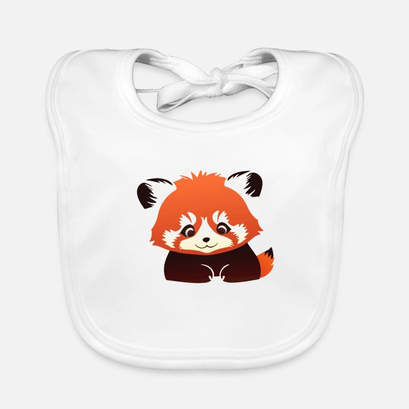 Panda roux (Catbear) - Bavoir bio Bébé - blanc