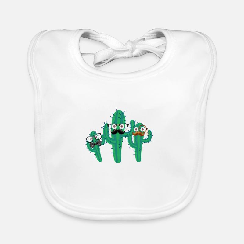 Cactus, cacti, nerds, nerdbrille, beard Organic Baby Bibs