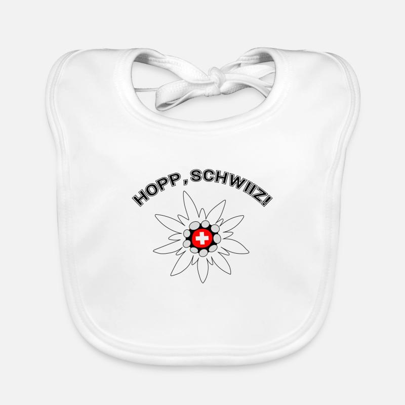 Schweiz Edelweiss Schweizer Flagge Hopp Schwiiz Baby Bio-Lätzchen