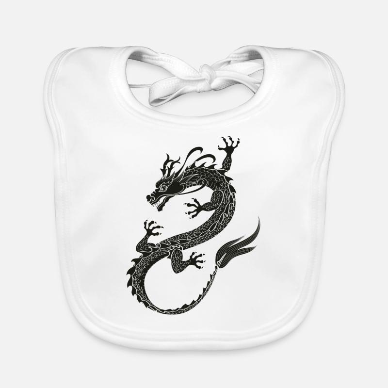 noir Dragonflight - Bavoir bio Bébé - blanc