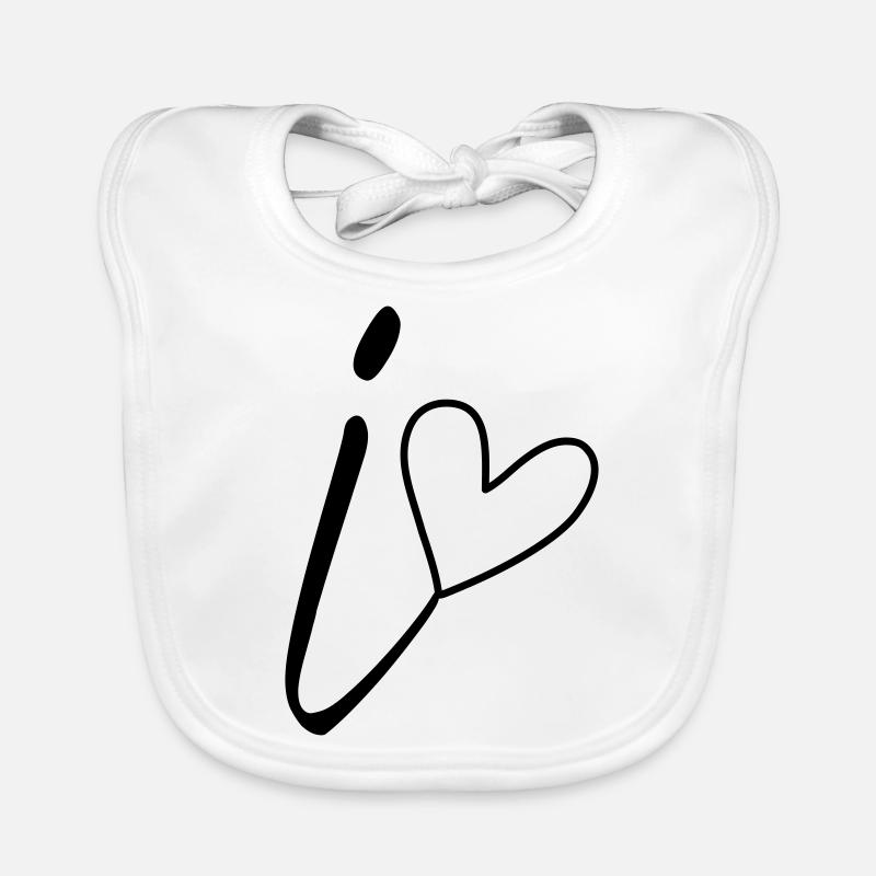 Point (i)(i) Calligraphy - Organic Baby Bibs - white