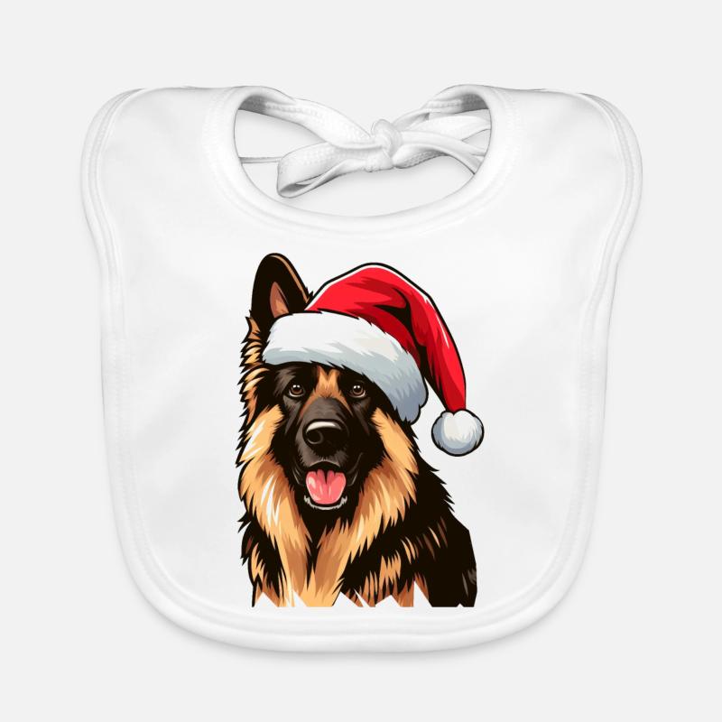 Deutscher Schäferhund Der Weihnachtsmann Baby Bio-Lätzchen