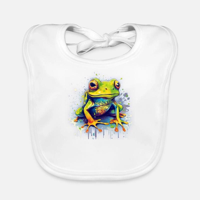 Colorful frog Organic Baby Bibs