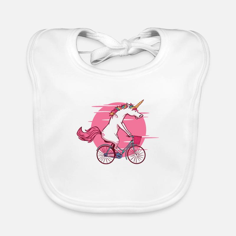 Une licorne à vélo Bavoir bio Bébé
