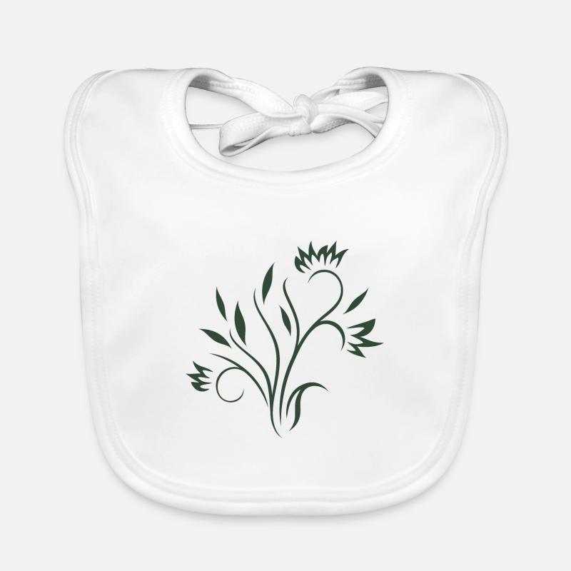 Bel élément floral Bavoir bio Bébé