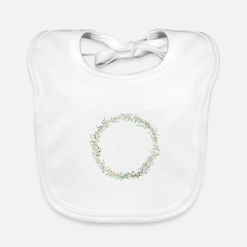 Kranz Elegant Eukalyptus personalisierbar Baby Bio-Lätzchen