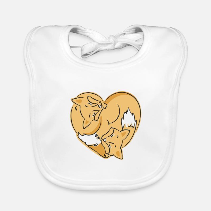 two sleeping foxes Organic Baby Bibs