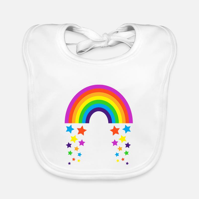 Kidcore Rainbow Stars Rain Gift Idea Organic Baby Bibs