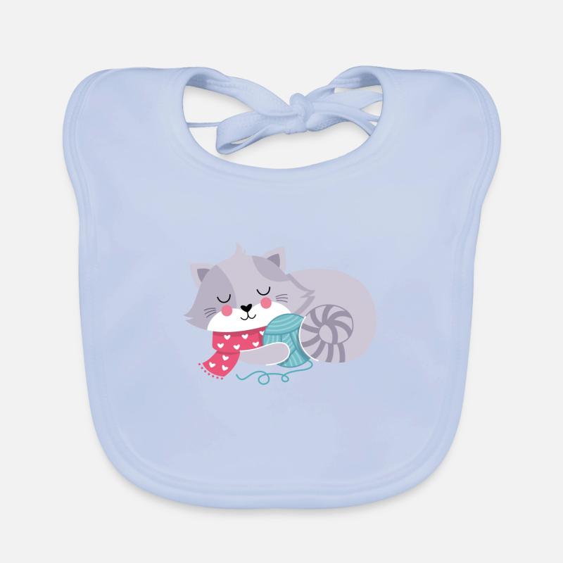 Chat à tubercule laineux Bavoir bio Bébé