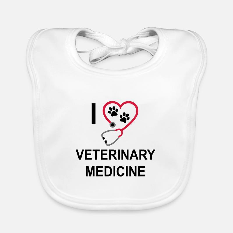 J'adore la médecine vétérinaire - Bavoir bio Bébé - blanc