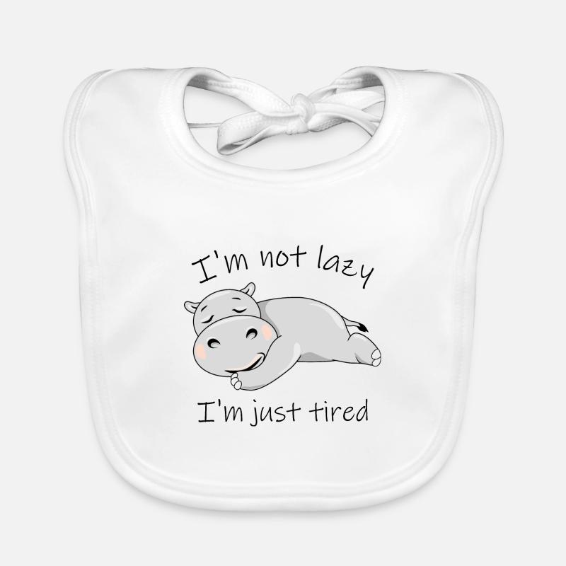 Cute lazy hippo Organic Baby Bibs