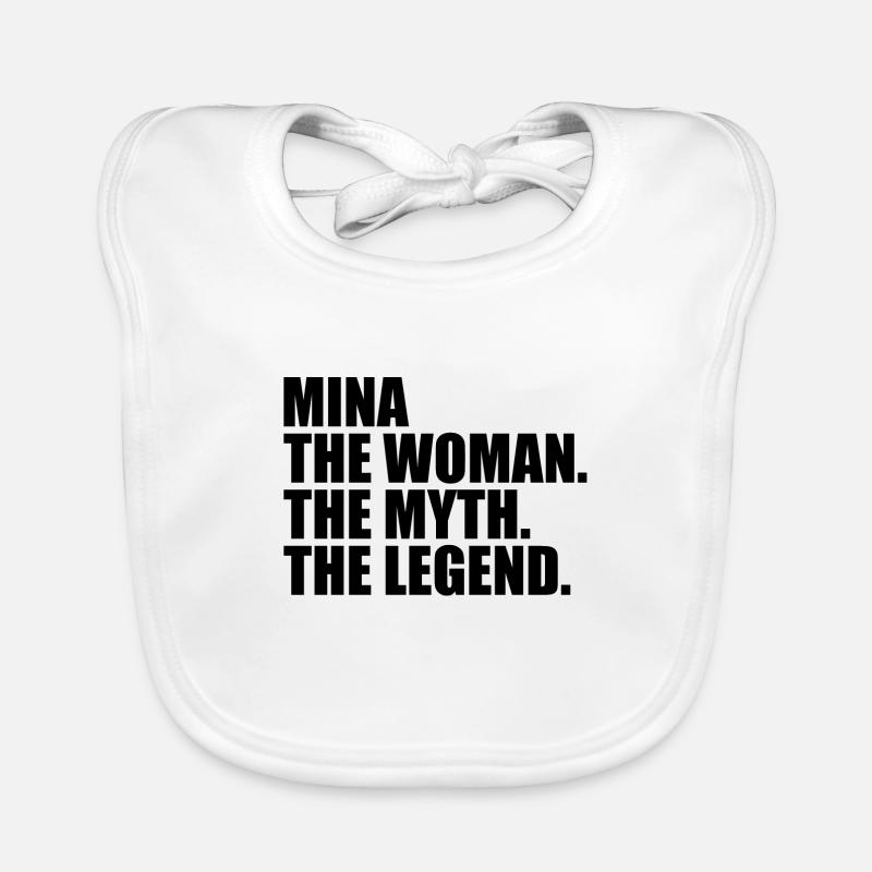 Woman Myth Legend Name Mina Organic Baby Bibs
