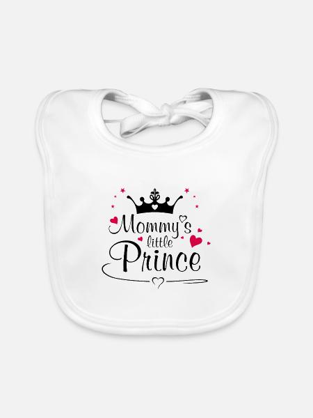 Le prince de maman - Bavoir bio Bébé - blanc - Devant