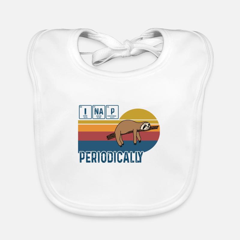 I Nap Periodically Vintage Funny Science Sloth Organic Baby Bibs