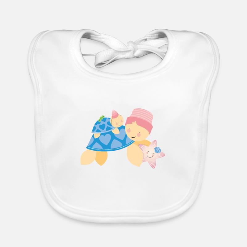 Turtles with starfish Organic Baby Bibs