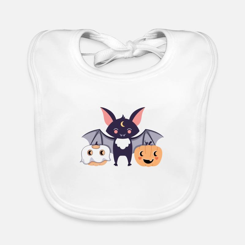 Bat with pumpkins Organic Baby Bibs
