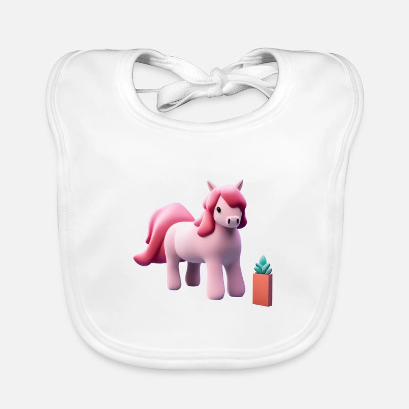 Pinkes Pony - Trickfigur Baby Bio-Lätzchen