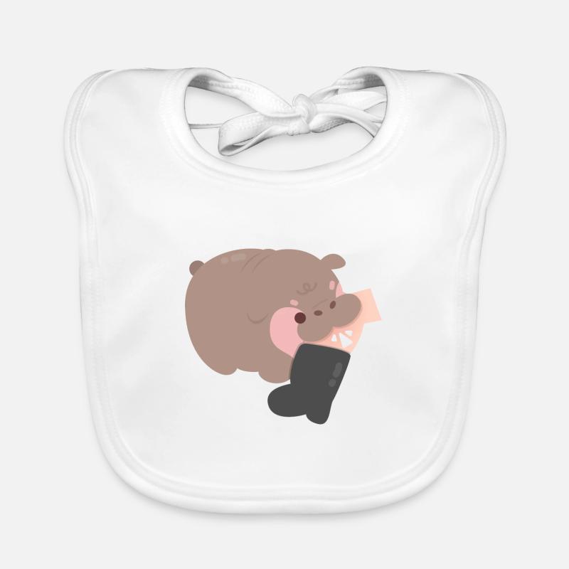 Angry Moo Deng Hippo Organic Baby Bibs