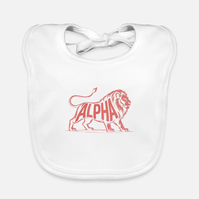 Alpha - Cooles Löwen-Logo Baby Bio-Lätzchen